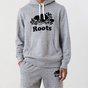 ROOTS Salt and pepper Grey hoodie - MENS MEDIUM